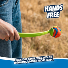 Chuckit! Sport 14S Dog Ball Launcher - Includes a 2-inch Diameter Small Ball for Dogs 0-20 Pounds - Manual Tennis Ball Thrower With a Slim Handle - 14-inch Length Chucker