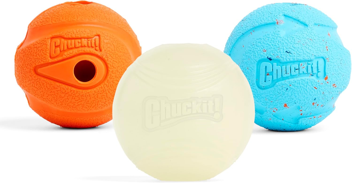 Chuckit Gen 1 Fetch Pack Dog Balls - Interactive Dog Toys, High-Bounce Fetch Ball, Floating Ultra and Rugged Balls, Durable