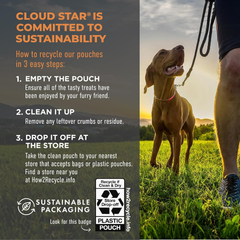 Cloud Star Tricky Trainers Soft & Chewy Dog Training Treats Pouch, Peanut Butter Flavor, Grain-Free Low Calorie Behavior Aid with 310 treats