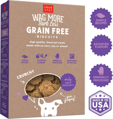 Cloud Star Wag More Bark Less Crunchy Grain Free Dog Treats, Assorted Flavors