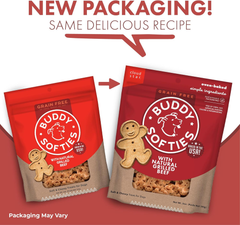 Buddy Biscuits Softies, Grain-Free Soft & Chewy, Natural Grilled Beef Flavor Dog Treats, Oven Baked in The USA
