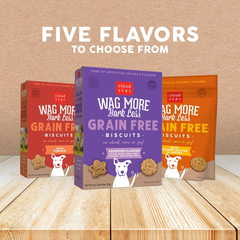 Cloud Star Wag More Bark Less - Dog Treats - Crunchy Biscuits - Grain Free Assorted Flavors