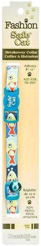 Safe Cat Breakaway Collar Blue Fish