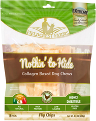 Fieldcrest Farms Nothin to Hide Flip Chips Chews for Dogs - All Natural Rawhide Alternative Treats for Dogs, Chicken, Beef or Peanut Butter Flavor Snack for All Breed Dogs