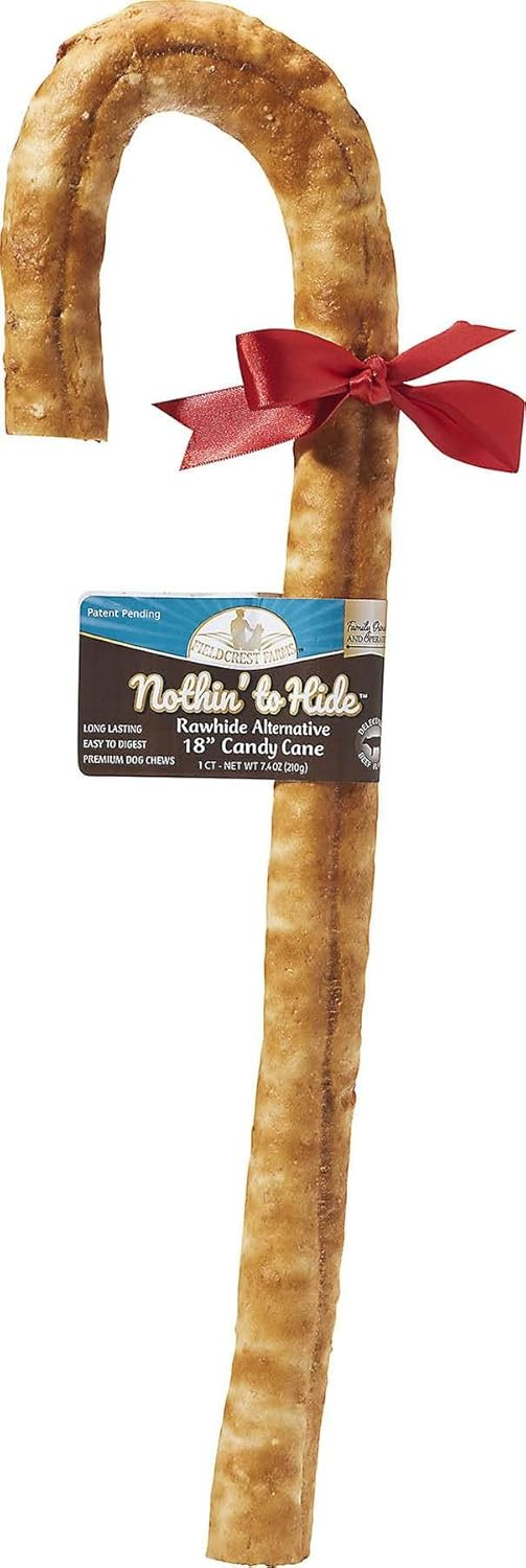 Fieldcrest Farms Nothin' to Hide Holiday Candy Cane Beef Flavor Chew Dog Treats