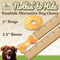 Fieldcrest Farms  Nothin' to Hide Chicken Rings and Bones, 12 Count Each, Rawhide Alternative Dog Chews