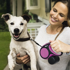 FLEXI New Comfort Retractable Dog Leash (Tape), 16 ft, Green