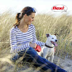 FLEXI New Classic Tape Retractable Dog Leash for Large Dogs Upto 110 lbs. – 16 ft., Black | Tangle Free Pet Walking Leash with One-Handed Brake, Pause, Lock|German Quality Product