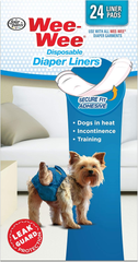 Four Paws Wee-Wee Super Absorbent Disposable Dog Potty Training Liner Pads for Reuseable Diapers, Leak-Proof Protection for Puppies and Dogs