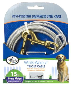 Four Paws Heavy Weight Tie Out Cable Silver