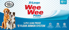 Four Paws Wee-Wee Pads Quilted Ply Gigantic Leak Proof 5 Ply