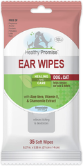 Four Paws Healthy Promise Grooming Soothing Pet Ear Cleaning Wipes, Odor Reducing & Itch Relief