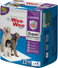 Four Paws Wee-Wee Super Absorbent Unscented Pee Pads for Dogs & Puppies with Insta-Rise Border, Leak-Proof Dog Housebreaking Potty Training Floor Protection