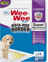 Four Paws Wee-Wee Super Absorbent Unscented Pee Pads for Dogs & Puppies with Insta-Rise Border, Leak-Proof Dog Housebreaking Potty Training Floor Protection