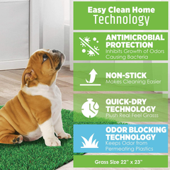 Four Paws Wee-Wee Premium Patch Indoor and Outdoor Pet Potty for Dogs l Dog Potty Training l Artificial Grass l Wee-Wee Patch