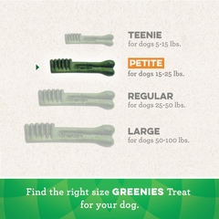 Greenies Petite Natural Dental Care Dog Treats Blueberry Flavor