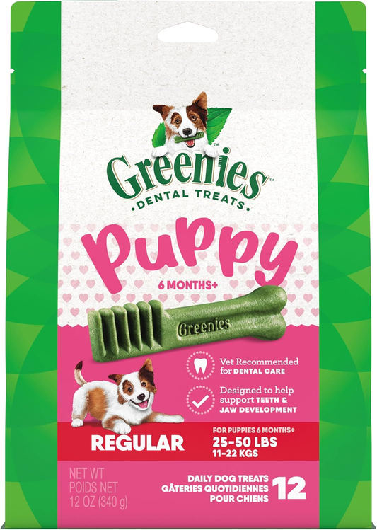 Greenies Puppy 6+ Months Regular Natural Dog Dental Care Dog Treats