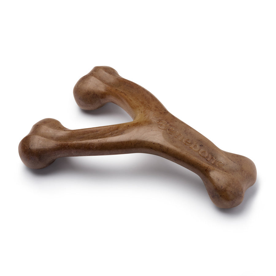 Benebone Wishbone Durable Dog Chew Toy for Aggressive Chewers, Made in USA, Real Bacon Flavor