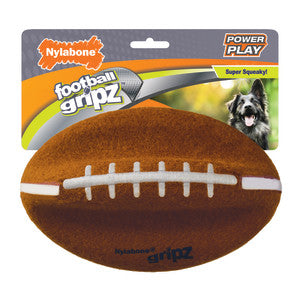 Nylabone Power Play Felt Football Gripz Fetch Toy, Squeaky Ball Chew Toy for Dogs