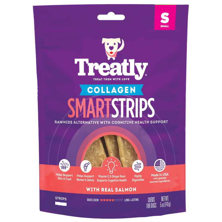 Treatly Collagen Smart Strips Dog Chews Salmon, 1ea/5 oz