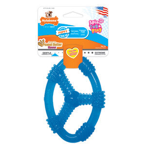 Nylabone Spin Tug & Play Puppy Chew Toy for Teething - Puppy Supplies - Peanut Butter Flavor