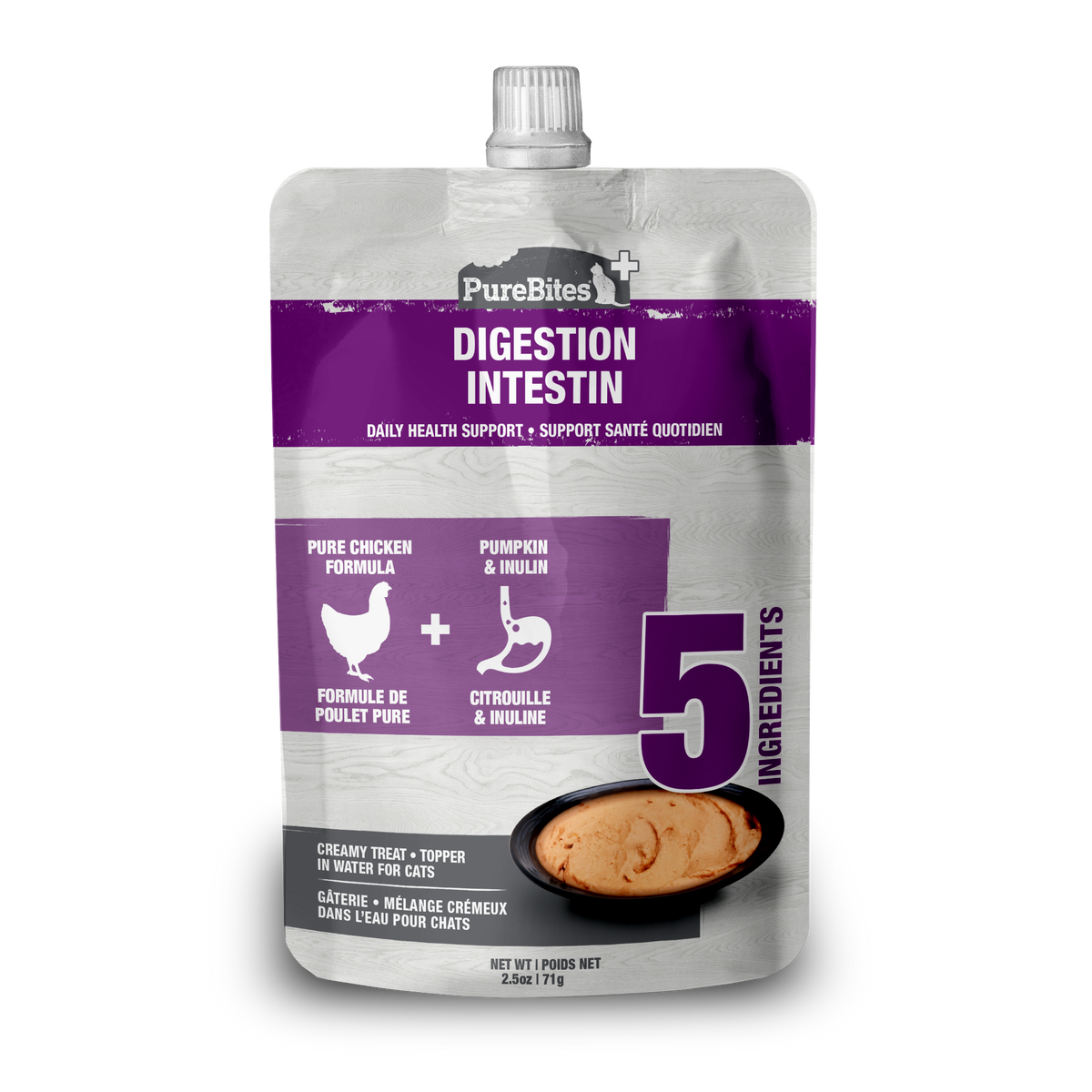 PureBites+ Gut & Digestion Squeezables for Cats, only 5 Ingredients