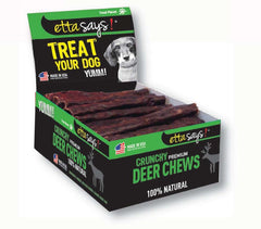 Etta Says Crunchy Deer Chew Wrapped All Natural Grain Free Chewable Dog Treat 7"