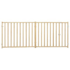 MidWest Homes for Pets Wire Mesh Pet Safety Gate, Pressure Mounted Dog Gate, Natural Wood & White Powder Coated Wire Mesh