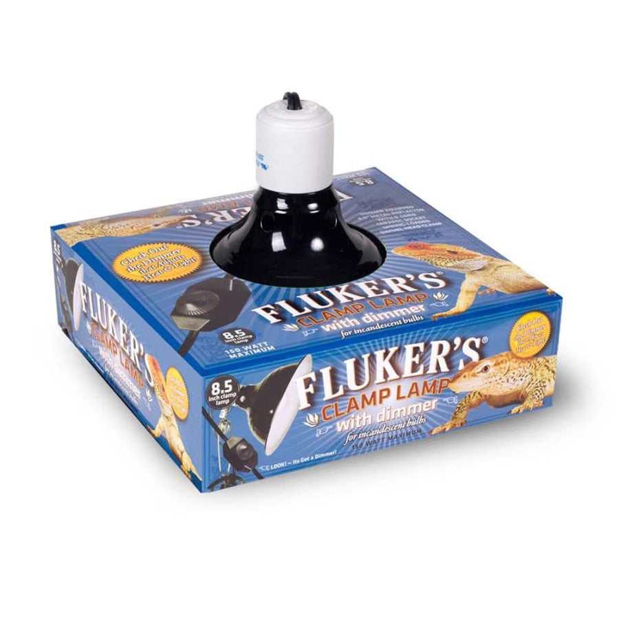 Fluker's Repta-Clamp Lamp, Heavy Duty Clamp Light For Reptile Tanks and Terrariums, UL/CUL Approved, Great for Reptile Basking, 150-Watt Maximum with Dimmable Switch