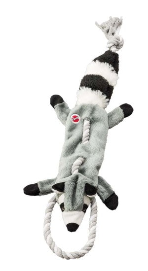 Skinneeez Tugs Forest Raccoon- Dog Toy for Tug-of-War with Squeaker and Crinkle Sound Dogs and Puppies