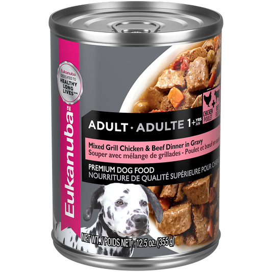 EUKANUBA™ Adult Mixed Grill Chicken & Beef Dinner in Gravy Canned Dog Food, 12.5 oz, case of 12
