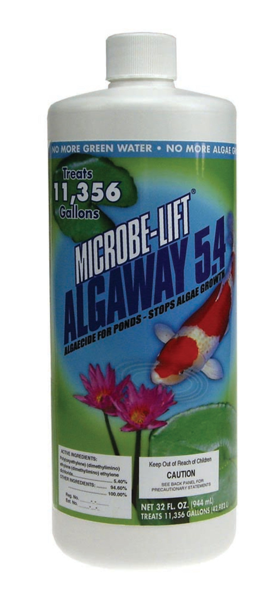 MICROBE-LIFT ALGA32 Algaway 5.4 Algae Control Treatment for Ponds and Water Gardens, Safe for Koi Fish, Goldfish, Plants, and Decorations