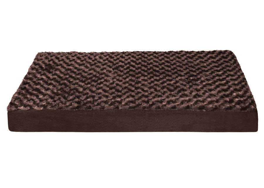 Furhaven Orthopedic Dog Bed for Large Dogs w/ Removable Washable Cover, For Dogs Up to 95 lbs - Ultra Plush Faux Fur & Suede Mattress - Chocolate