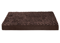 Furhaven Orthopedic Dog Bed for Large Dogs w/ Removable Washable Cover, For Dogs Up to 95 lbs - Ultra Plush Faux Fur & Suede Mattress - Chocolate