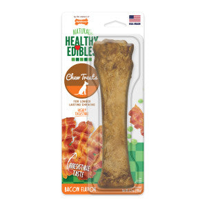 Nylabone Healthy Edibles Natural Dog Chews Long Lasting Bacon Flavor Treats for Dogs