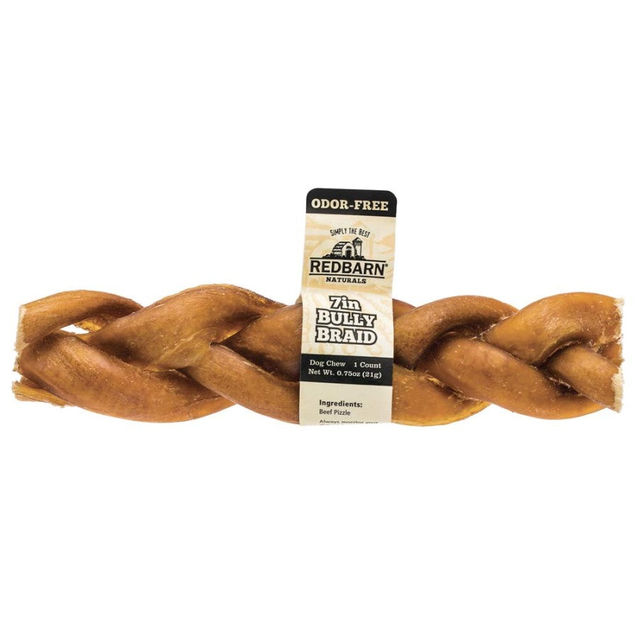 Redbarn Odor Free 7" Braided Bully Sticks for Dogs