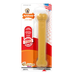 Nylabone Original Bone Power Chew Toy for Dogs, Durable & Tough Dog Toys for Aggressive Chewers, Peanut Butter Flavor