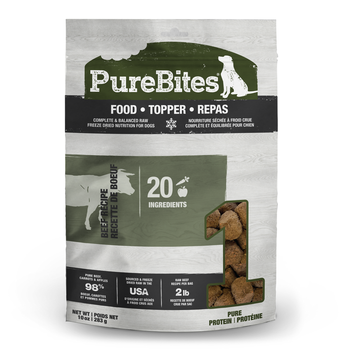 PureBites Beef Freeze Dried Dog Food • Topper