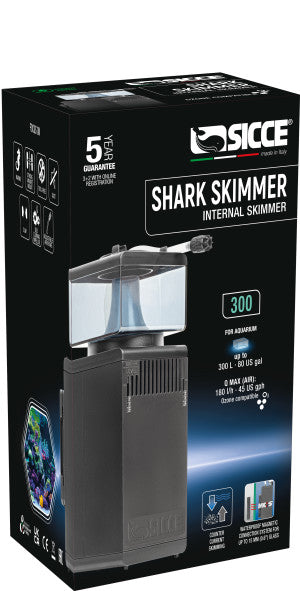 Sicce Shark Nano Protein Skimmer 150 up to 40 Gallon Saltwater Aquariums | Ultra Quiet Pump, Adjustable, Compact, Small Aquarium Marine Reef Tank