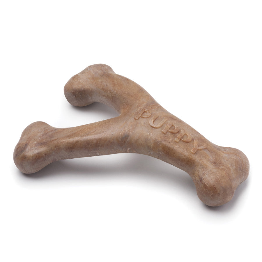 Benebone Puppy Wishbone Dog Chew Toy, Made in USA, Real Bacon Flavor