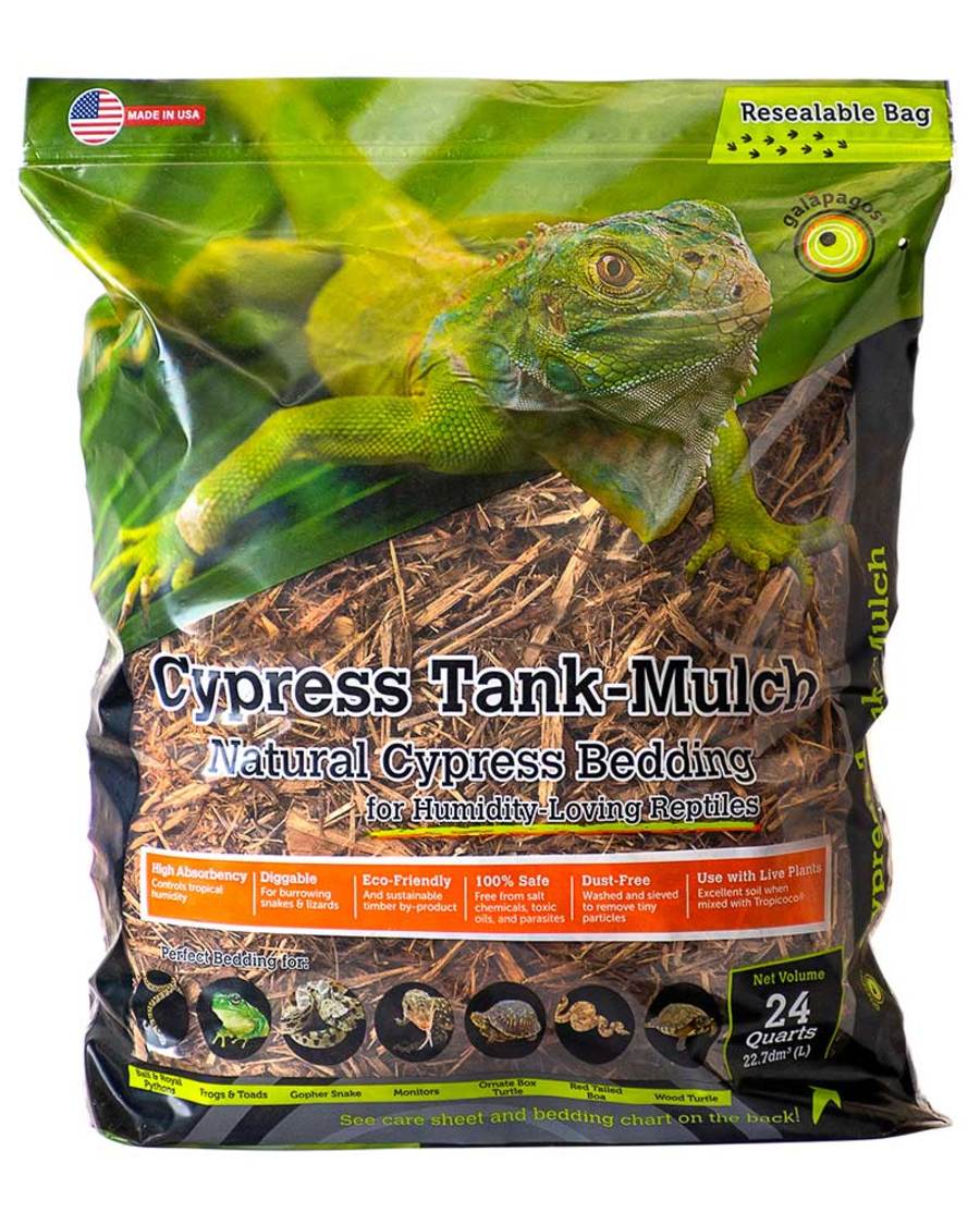 Galápagos (05056) Cypress Tank-Mulch Woodland Bedding for Reptiles & Amphibians, Eco-Friendly, High Absorbency, Dust-Free Perfect for Bearded Dragons, Tortoises, Snakes, & More