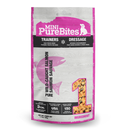 PureBites Mini Salmon Freeze Dried Dog Treats, 1 Ingredient, Made in USA