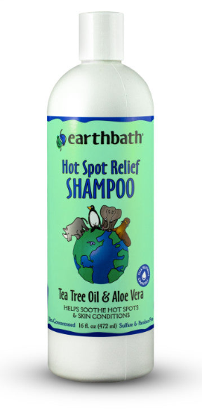 Earthbath, Hot Spot Relief Pet Shampoo - Tea Tree Oil Hot Spot Treatment for Dogs, Best Dog Shampoo for Itching & Skin Conditions, Made in USA, Cruelty Free Itch Relief for Dogs - 16 Oz (1 Pack)