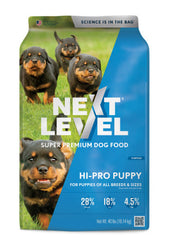 Next Level Super Premium Dog Food – HI-PRO Puppy – Dry Kibble for Dogs for Small Breeds at All Life Stages – 28% Protein, Beef, Pork, Fish, Chicken with Gluten Free Grains