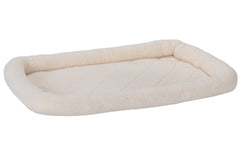 Furhaven Dog Bed for Large/Medium Dogs, 100% Washable, Sized to Fit Crates - Sherpa Fleece Bolster Crate Pad - Cream