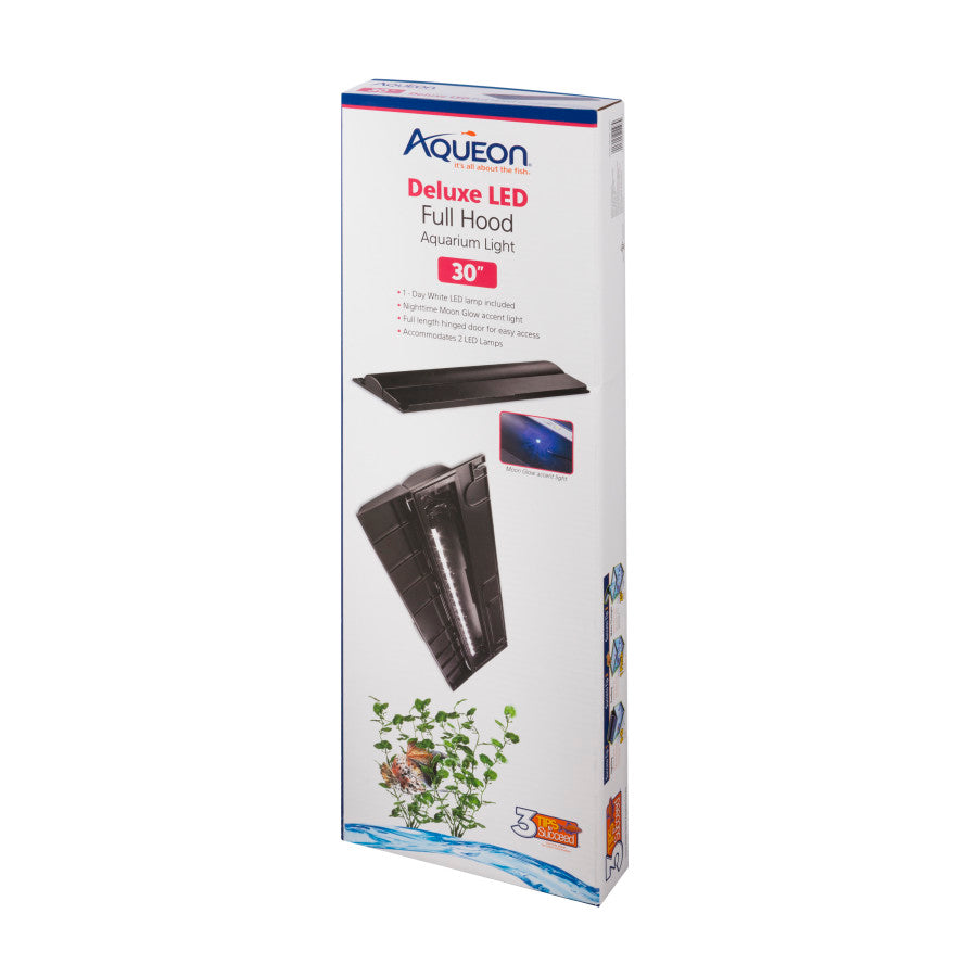 Aqueon LED Deluxe Fish Tank Aquarium Full Hood, Black