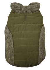 Fashion Pet Sweater Trim Puffy Coat/Dog Coat/Olive