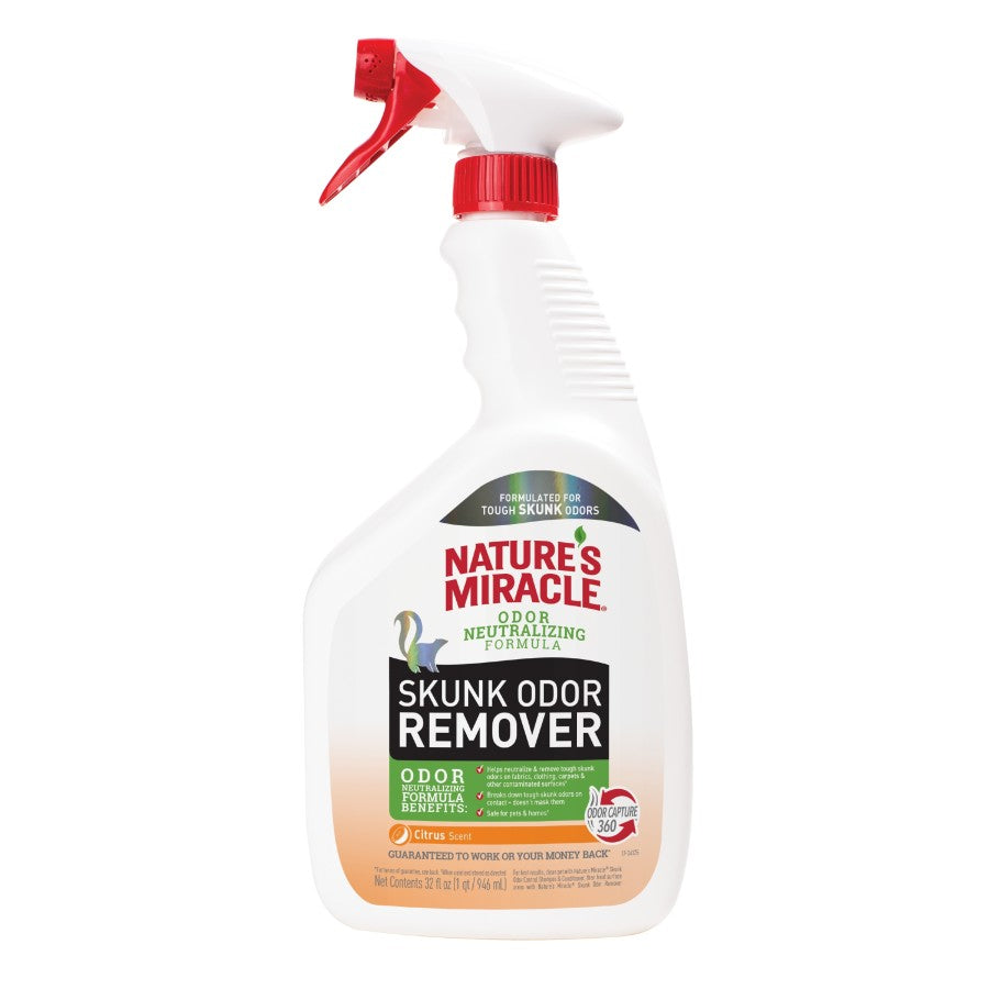 Nature’s Miracle Skunk Odor Remover, 32 Fluid Ounces, Removes Skunk Odors On Fabrics, Clothing, Carpets And Other Surfaces