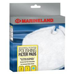 Marineland Polishing Filter Pads, 2 Count, Support Mechanical Aquarium Filtration, Fit C-Series and Magniflow 360 and 400 Canister Filters