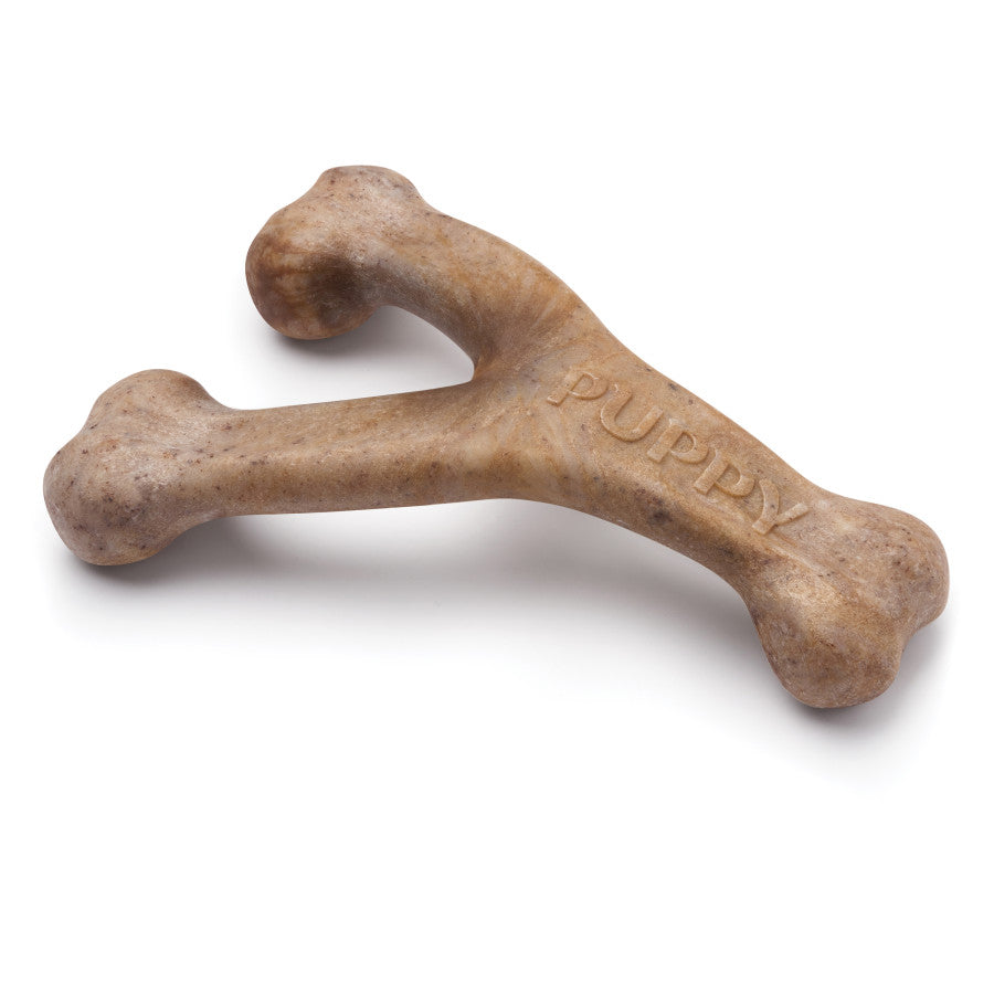 Benebone Puppy Wishbone Dog Chew Toy, Made in USA, Real Bacon Flavor